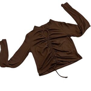 Fashion Nova Chocolate Ruched Crop Top